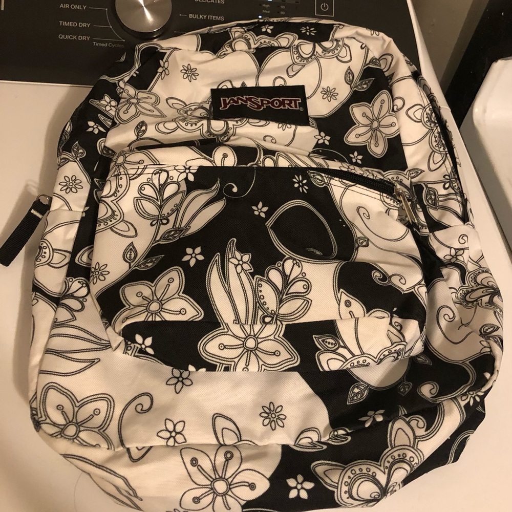 Black and White JANSPORT Backpack - excellent used condition!